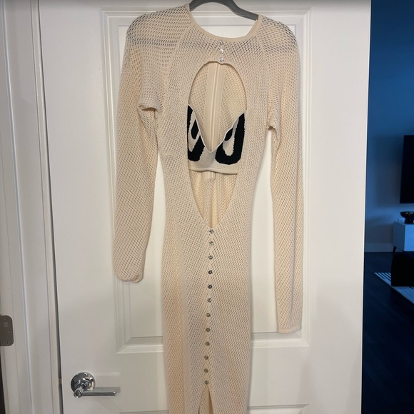 CUT OUT KNIT MAXI DRESS IN EVE - Picture 4 of 5